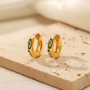 Mystic Eye Charm Hoops Earrings