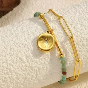 Golden Compass Charm Bracelet